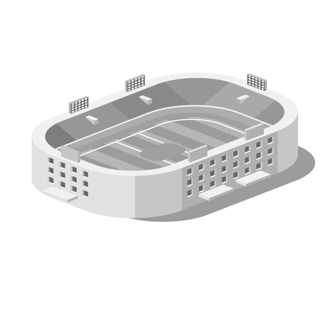 スポーツスタジアムの完成予想図