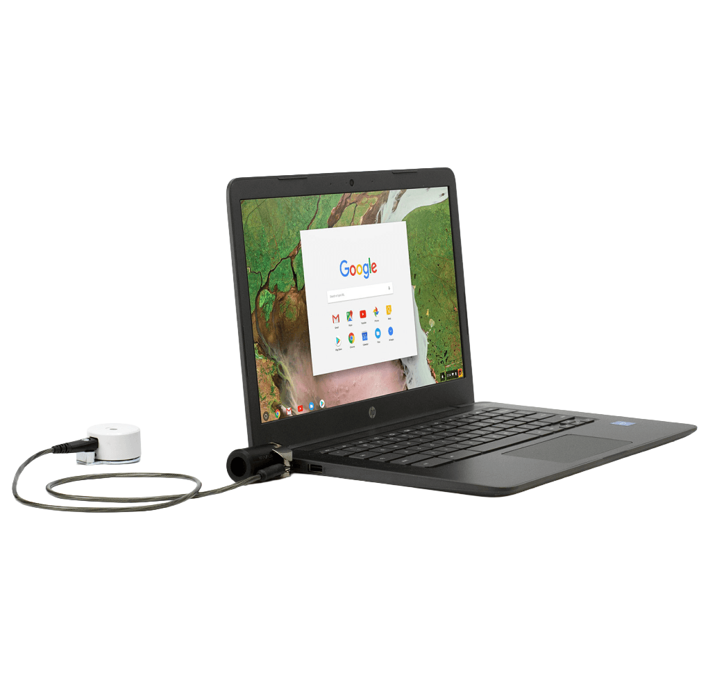 K ラップトップ・コンピューターに接続されたロック・セキュリティー