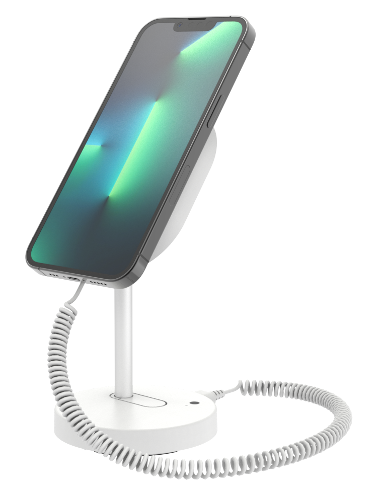 Qi2マグネット充電による店舗ディスプレイの電話セキュリティ｜InVue